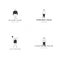 Happy attractive overweight men. Body positive concept. Set of hand drawn vector icons with text.