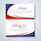 Happy Australia Day card brochure flyer Australia national flag theme red white curved lines and star on a blue background