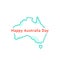 Happy australia day with green continent