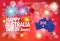 Happy Australia day greeting fireworks poster