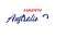 Happy Australia Day Handwritten Animated text template on the white background