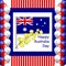 Happy Australia Day poster. festive wreath with flowers and acacia leaves