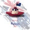 Happy Australia Day Vector illustration. Cupcake with berries