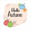 Happy autumn Vector illustration with Pretty Pumpkin and Bouquets Harvest Autumn Fall leaves