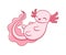 Happy axolotl cartoon vector illustration