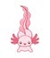 Happy axolotl front view cartoon vector illustration