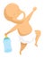 Happy baby dancing with his bottle