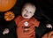 Happy baby on halloween