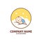 happy baby sleep in cloud shop vector icon logo design