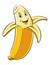 Happy banana cartoon character