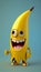 Happy Banana Character with big eyes and a big smile on it