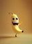 Happy Banana Character with big eyes and a big smile on it