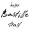 Happy Bastille day hand lettering brush text isolated