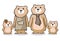 Happy bear family characters. Teddy Bear Family