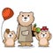 Happy bear family characters. Teddy Bear Family