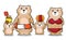 Happy bear family characters. Teddy Bear Family