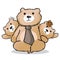 Happy bear family characters. Teddy Bear Family