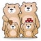 Happy bear family characters. Teddy Bear Family