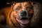 happy beautiful dog pet breed american staffordshire terrier illustration Generative AI