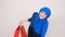 Happy beautiful muslim woman holding shopping bags