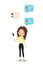 Happy and beauty Girl chatting on the phone,speech bubble with boyfriend