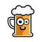 Happy beer cartoon character