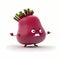 Happy Beetroot Cartoon. Generative AI