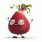 Happy Beetroot Cartoon. Generative AI