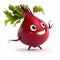 Happy Beetroot Cartoon. Generative AI