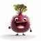 Happy Beetroot Cartoon. Generative AI