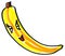 Happy Big Eyed Banana Whimsical Illustration