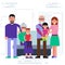 Happy big family - parents, grandparents, grandchildren portrait