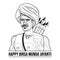 Happy Birsa Munda Jayanti black & white vector