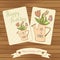 Happy birthaday cards in wood background. Gretting