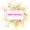 Happy birthaday label on white background