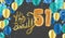 Happy birthday 51th anniversary celebration party balloons illustration