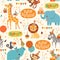 Happy birthday animals pattern