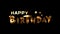 happy birthday animation. with smooth motion and fancy gold text