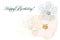 Happy Birthday! - Ñard. Delicate quince flowers white background. Eps10 vector stock illustration