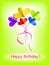 Happy Birthday background with abstract bouquet of