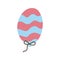 happy birthday balloon helium with stripes flat style icon