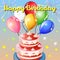 Happy birthday balloon pink cake