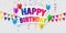 Happy Birthday balloons Colorful celebration background with Celebration background template with confetti Colorful ribbons frame.