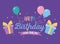Happy birthday, balloons gift boxes confetti party celebration