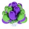 Happy birthday balloons purple green. party decoration