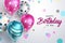 Happy birthday balloons vector design. Happy birthday to you greeting text with colorful floating pattern balloon element.