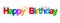 Happy birthday banner with colorful fireworks - vector