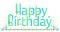 Happy Birthday. Birthday wish. Wordart label. Kids birthday party celebration banner. Round square colorstones vector design.