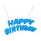 Happy Birthday blue words hanging icon