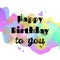 Happy birthday bright card. 3D Wavy Background. vector.